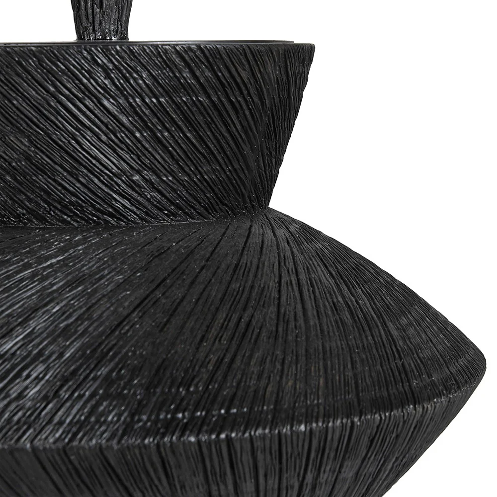 Black Textured Lidded Pot - Image 2