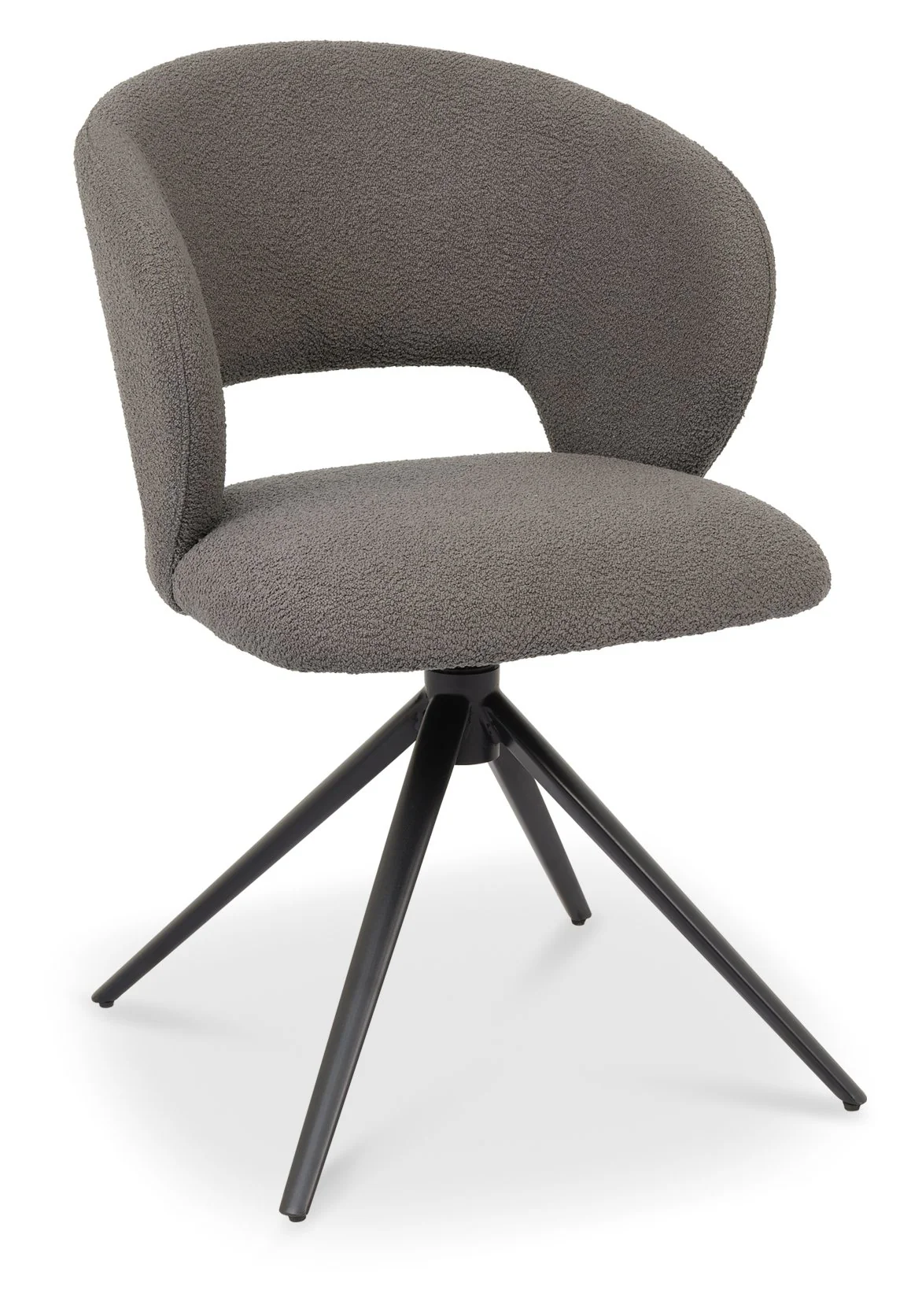 Chloe Grey Boucle Fabric Dining Chair - Image 2