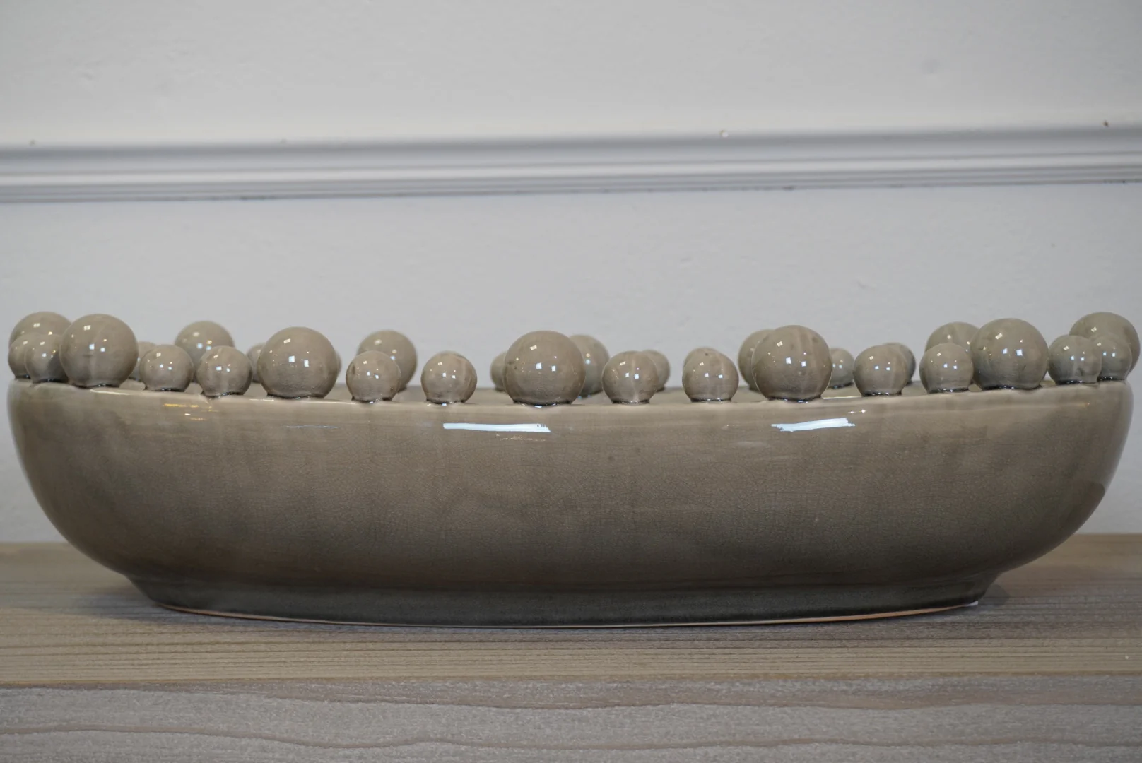 Cream Oval Bobble Edged Bowl - Image 2