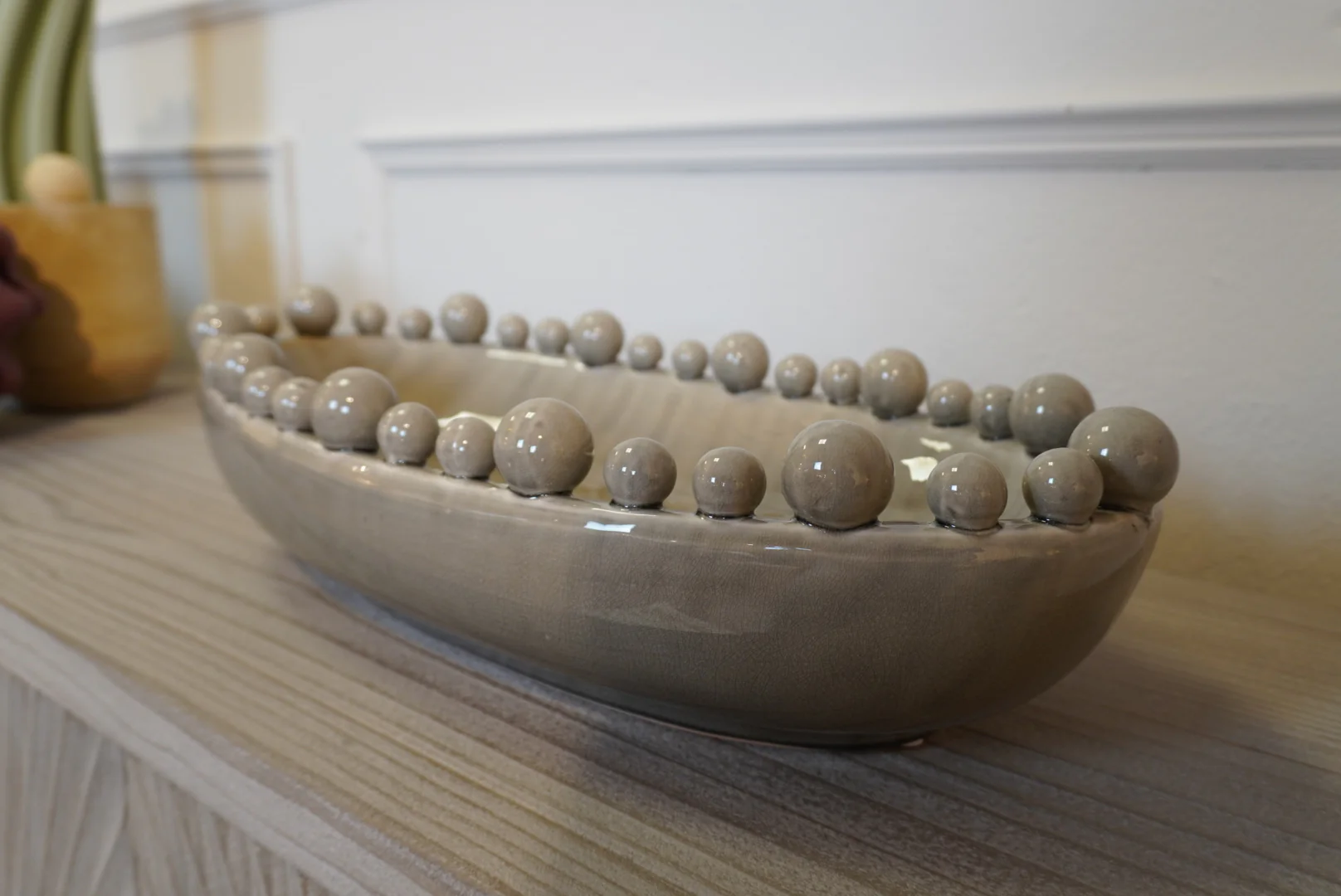Cream Oval Bobble Edged Bowl - Image 4