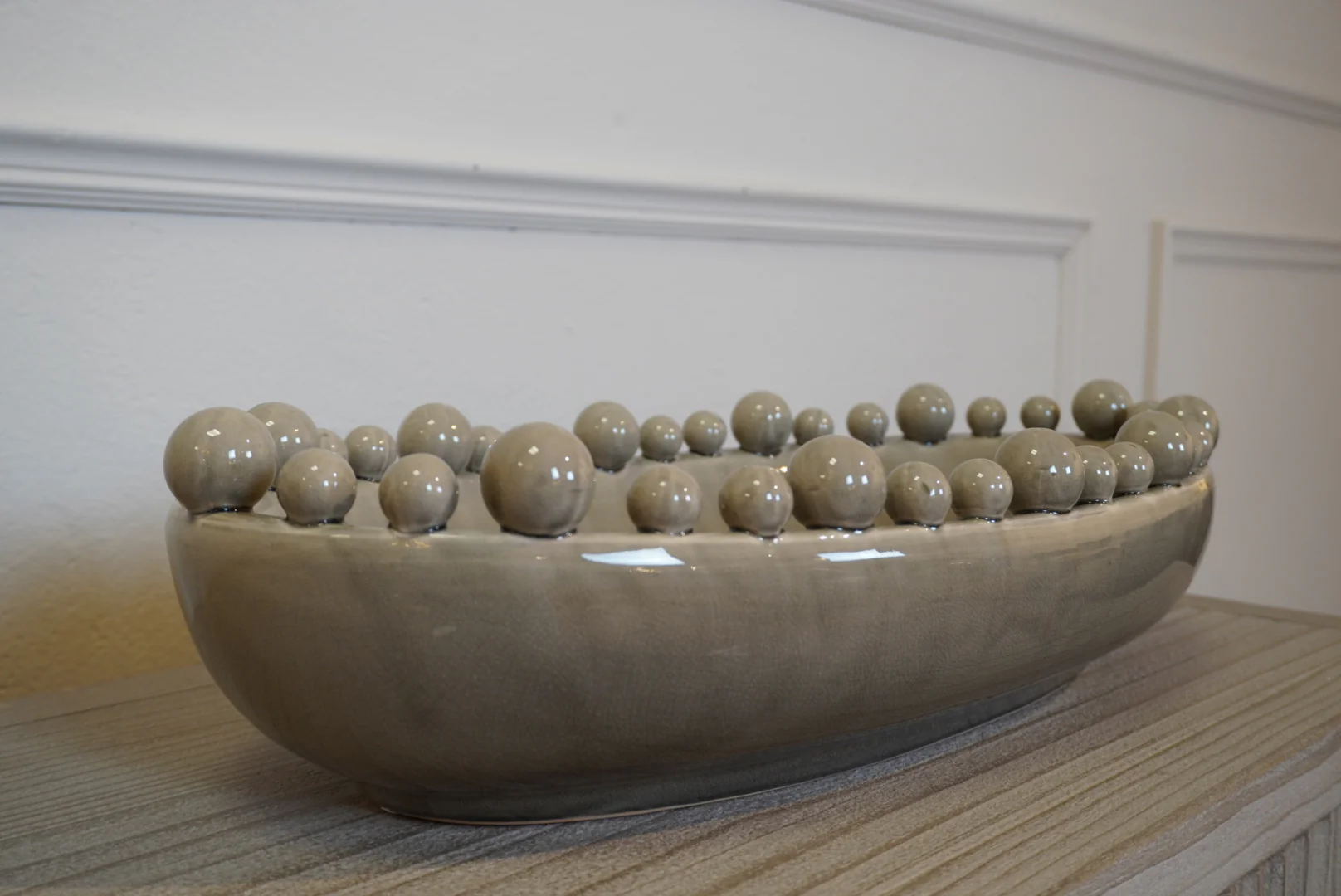 Cream Oval Bobble Edged Bowl - Image 5