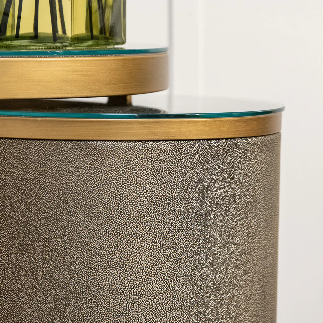 End table Materia brass shagreen incl. glass (Set of 2) - Image 3