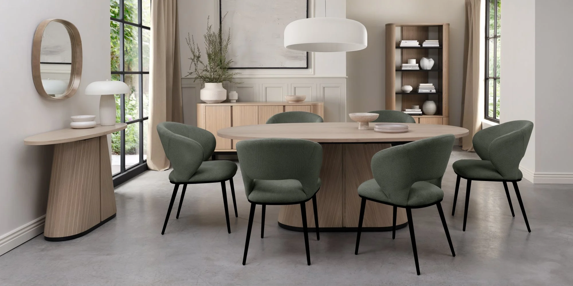 Genoa Green Fabric Dining Chair - Image 5