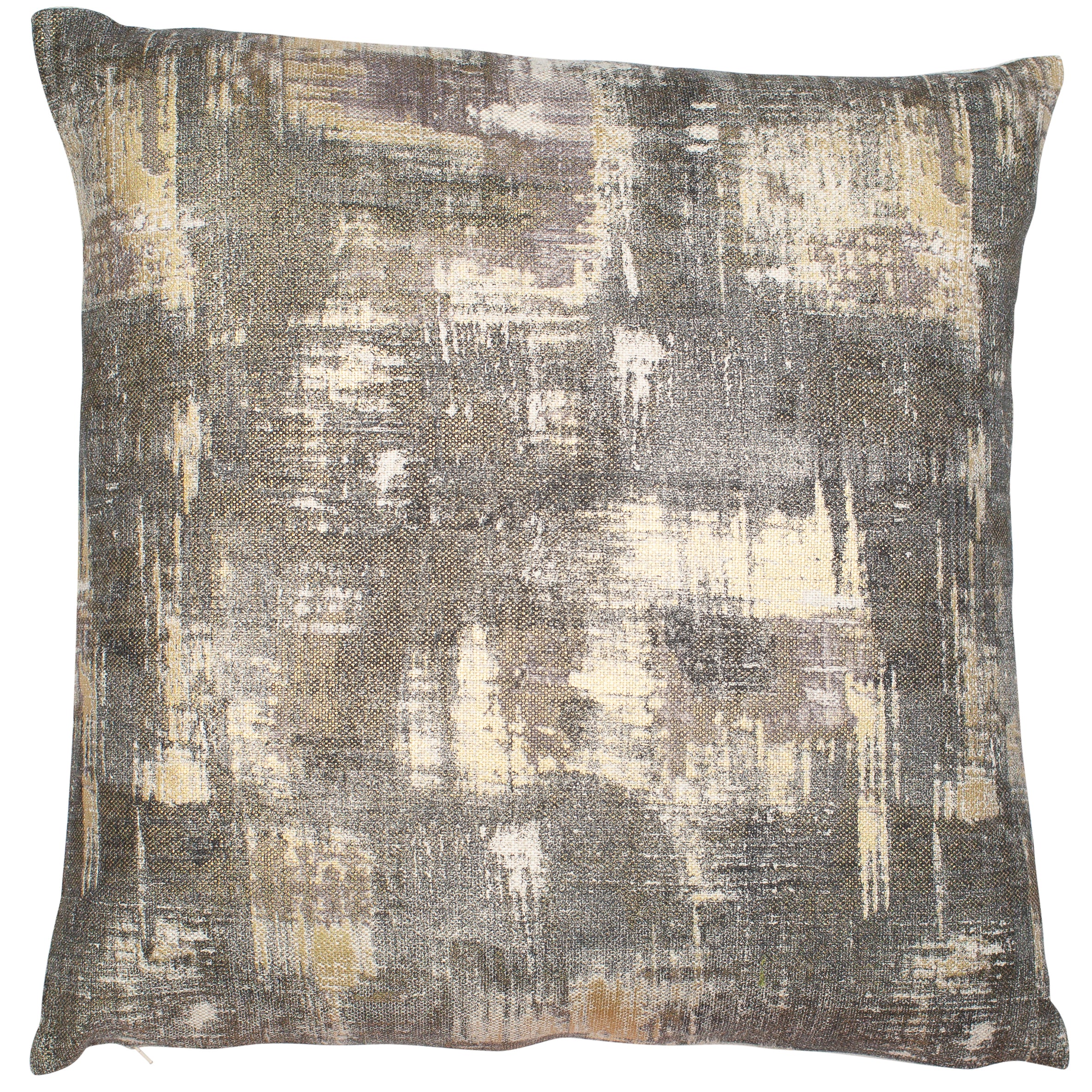 Gold And Grey Foil On Linen Mix Cushion