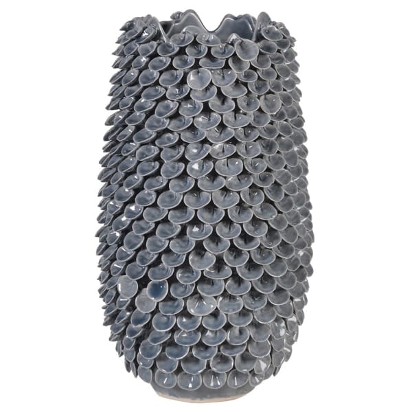 Handmade Grey Ceramic Leaf Vase