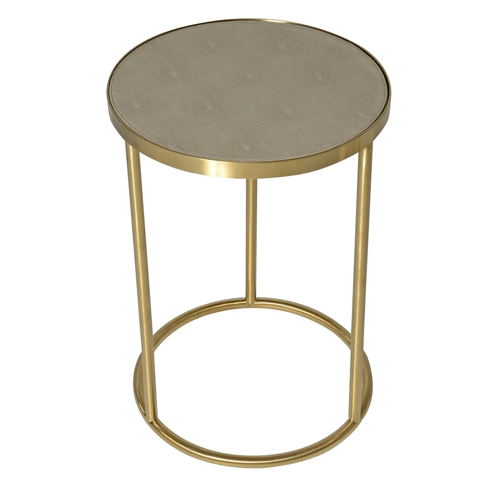 Maxim Nest of 2 Sage Faux Shagreen Side Tables - Image 4