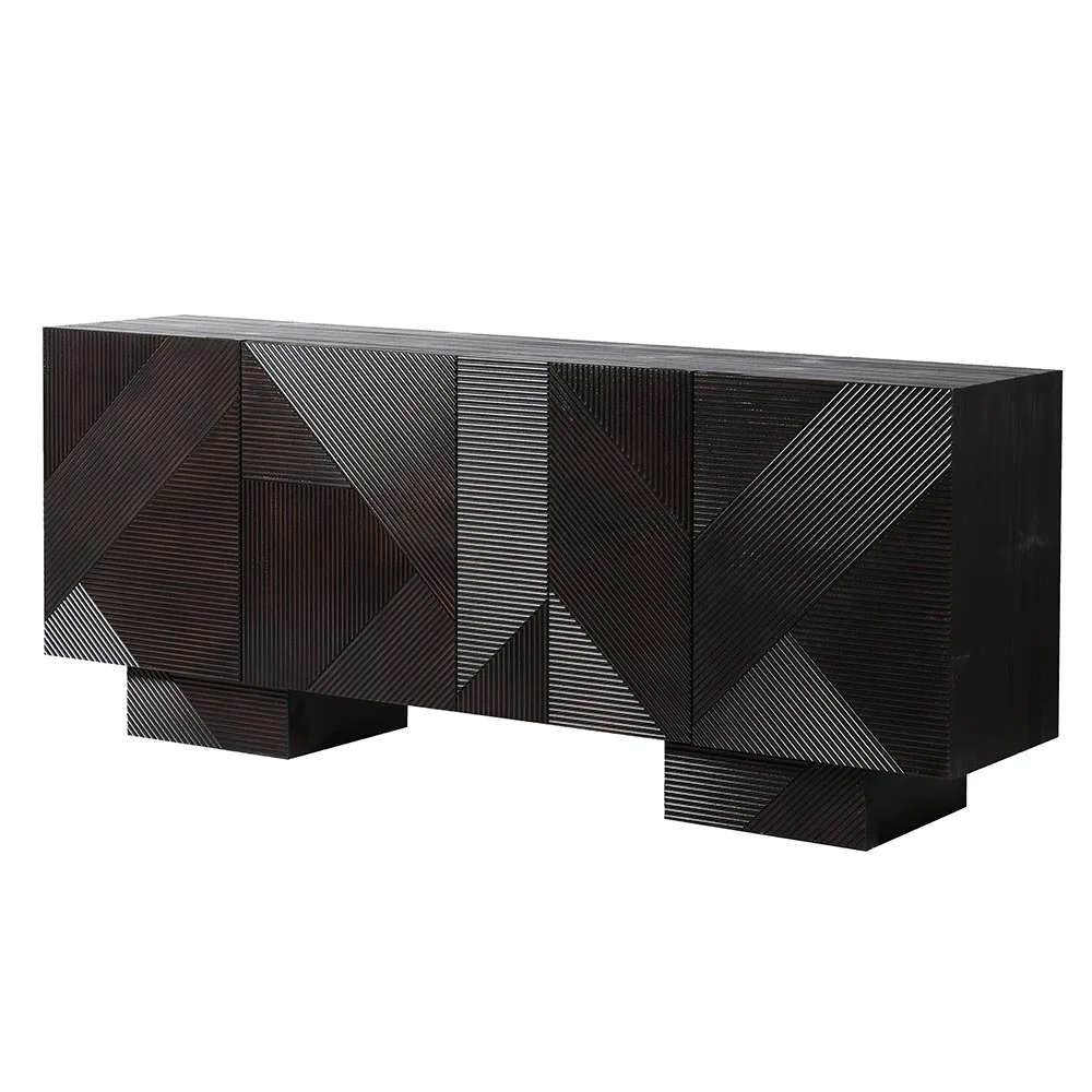 Milan Abstract Fluted 4 Door Sideboard - Image 3