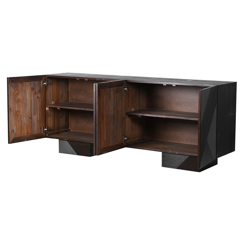 Milan Abstract Fluted 4 Door Sideboard - Image 4