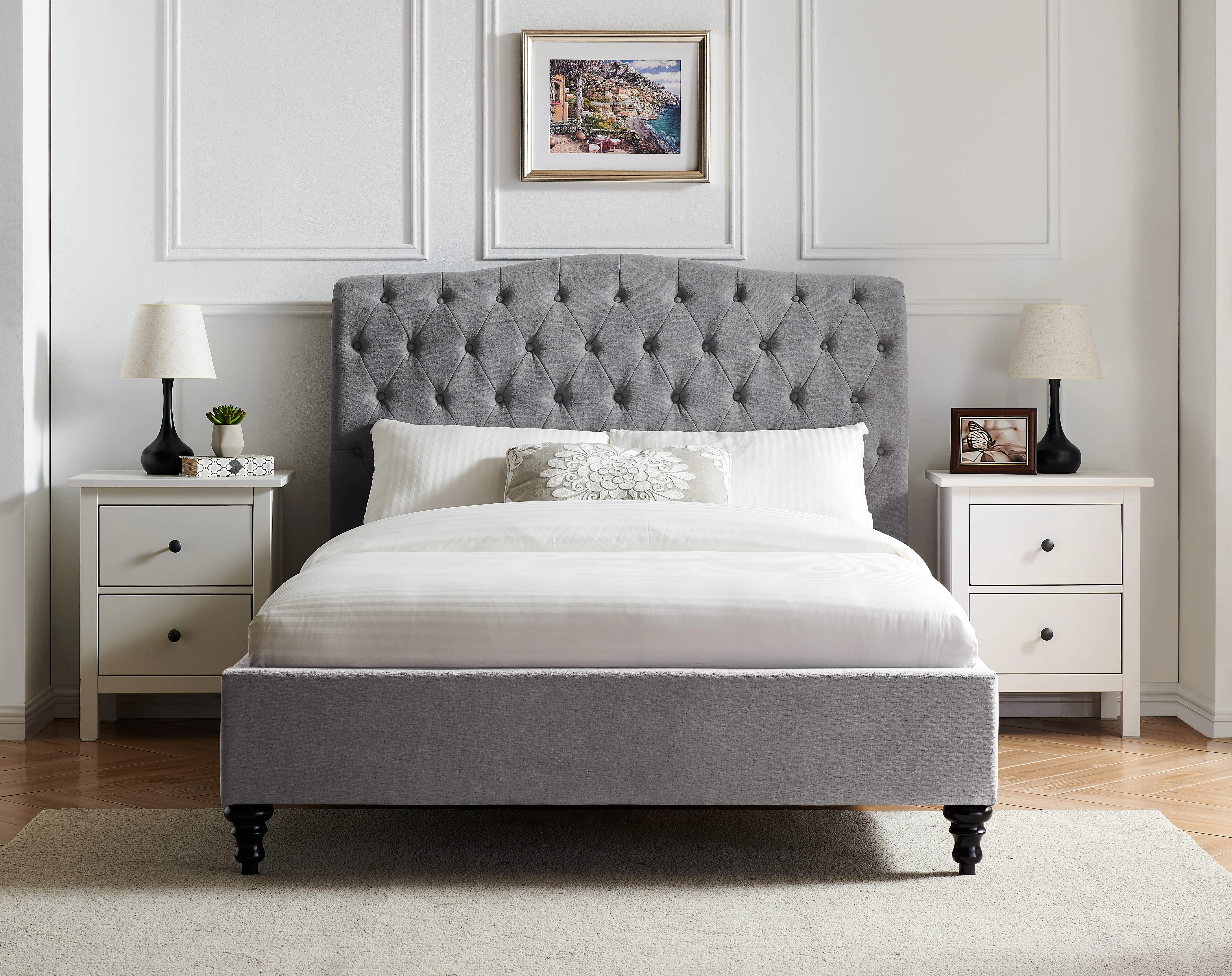 PALERMO DOUBLE GREY BEDFRAME