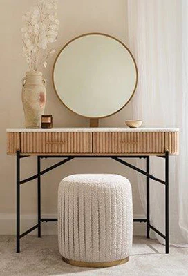 Reed Dressing Table & Stool - Image 2