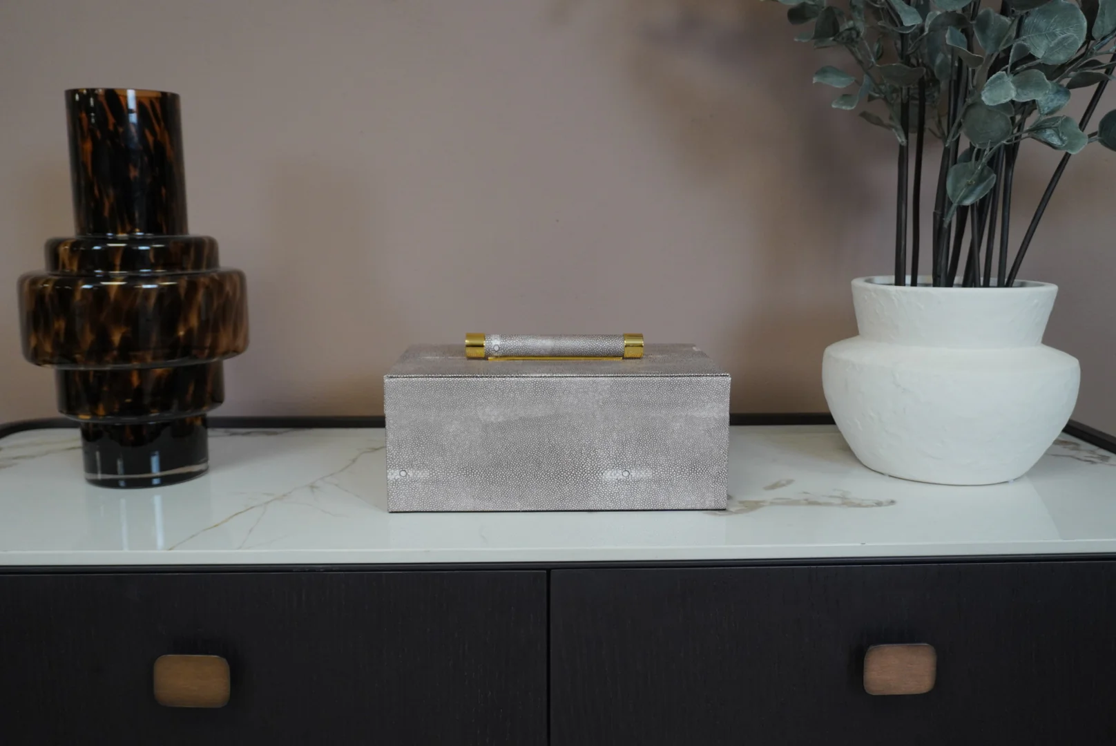 Set of 2 Faux Shagreen Trinket Boxes - Image 4