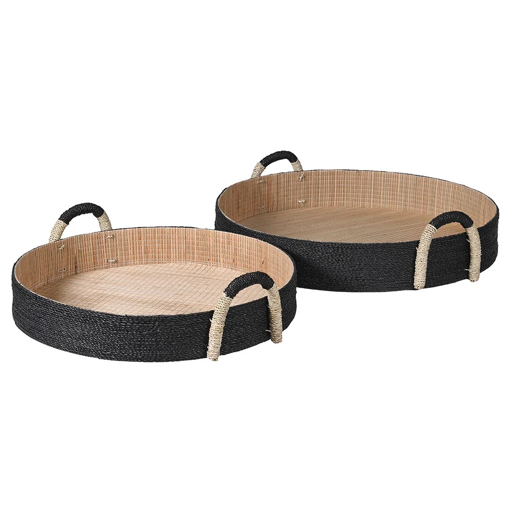 Set of 2 Round Seagrass Eco Trays - Image 2