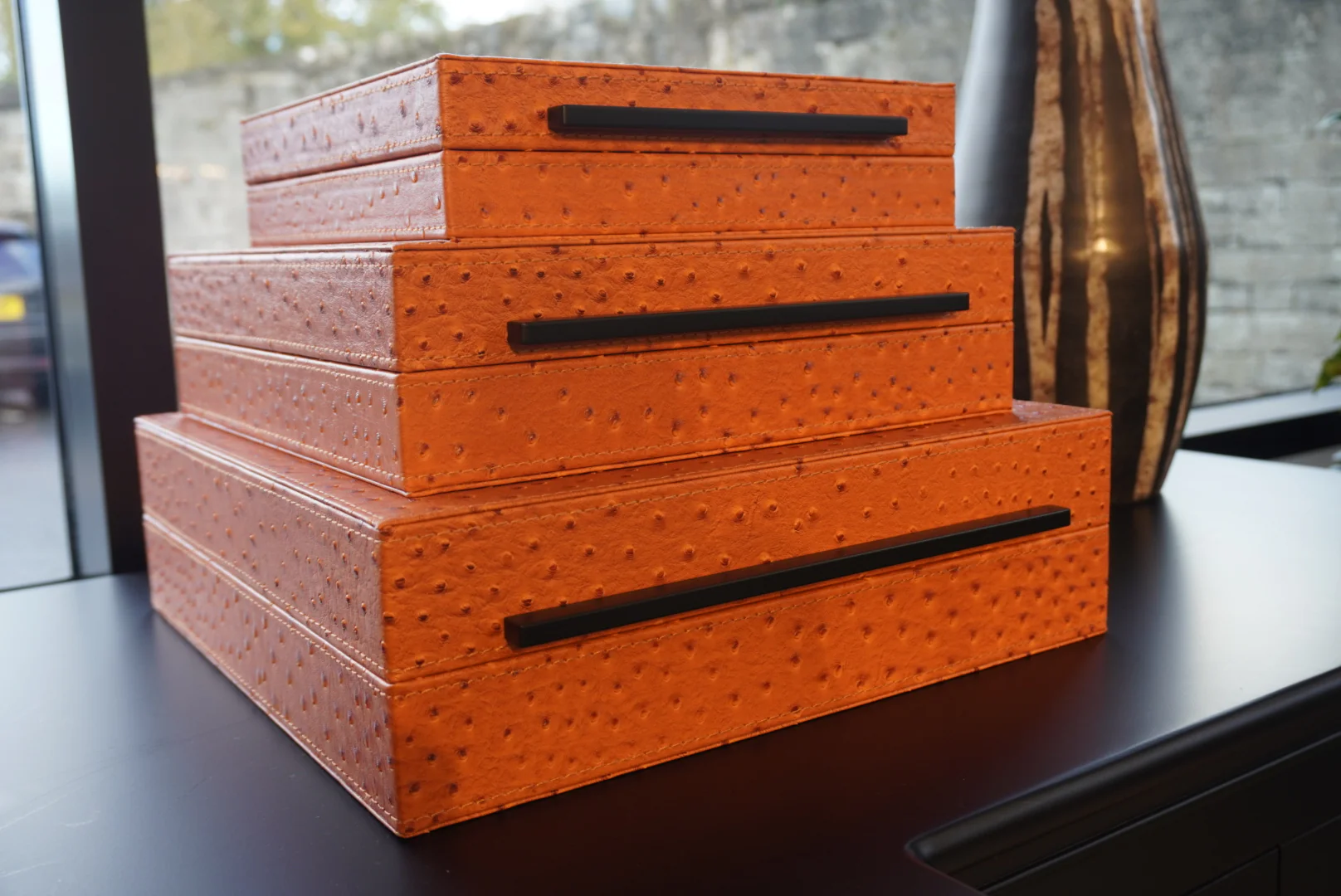 Set of 3 Burnt Orange Boxes