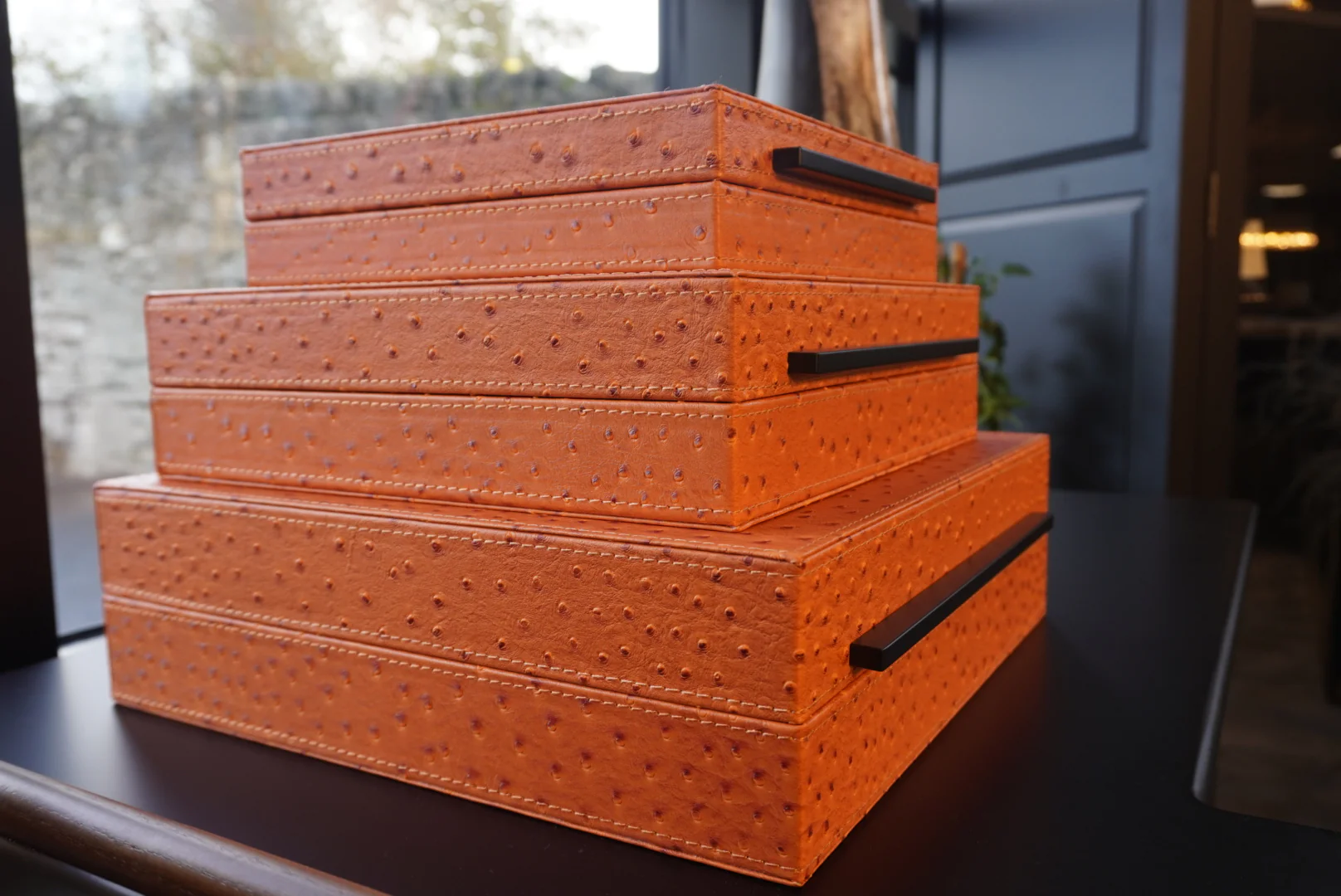 Set of 3 Burnt Orange Boxes - Image 2