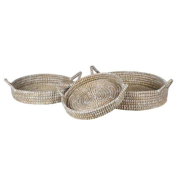 Set of 3 Woven Round Trays - Image 2