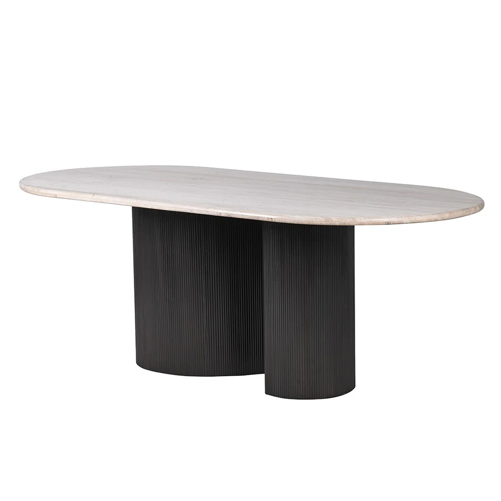 Travertine Top Curve Dining Table - Image 2