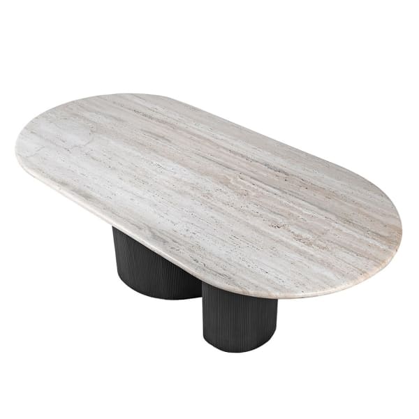 Travertine Top Curve Dining Table - Image 3