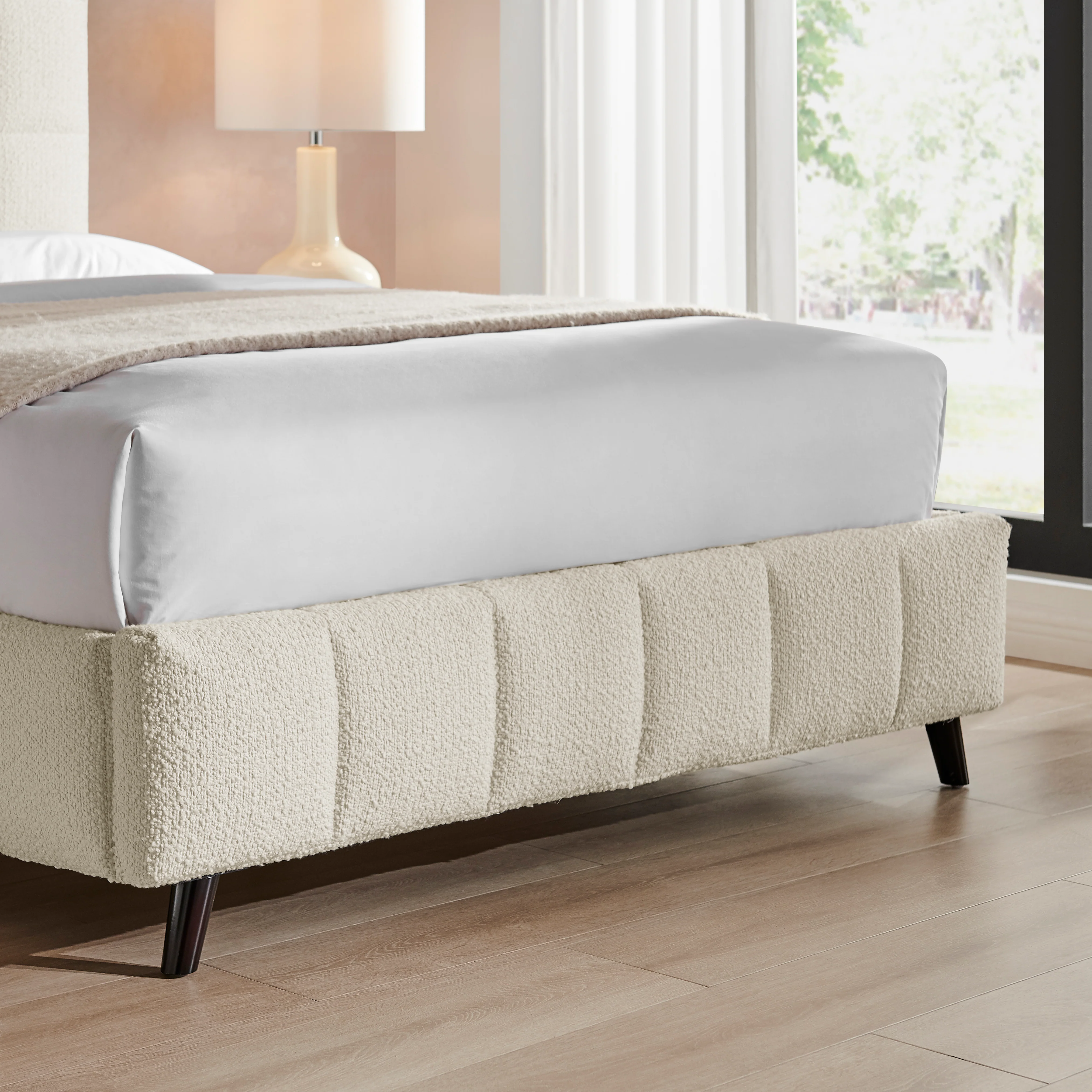 Trento ivory kingsize fabric bedframe - Image 2
