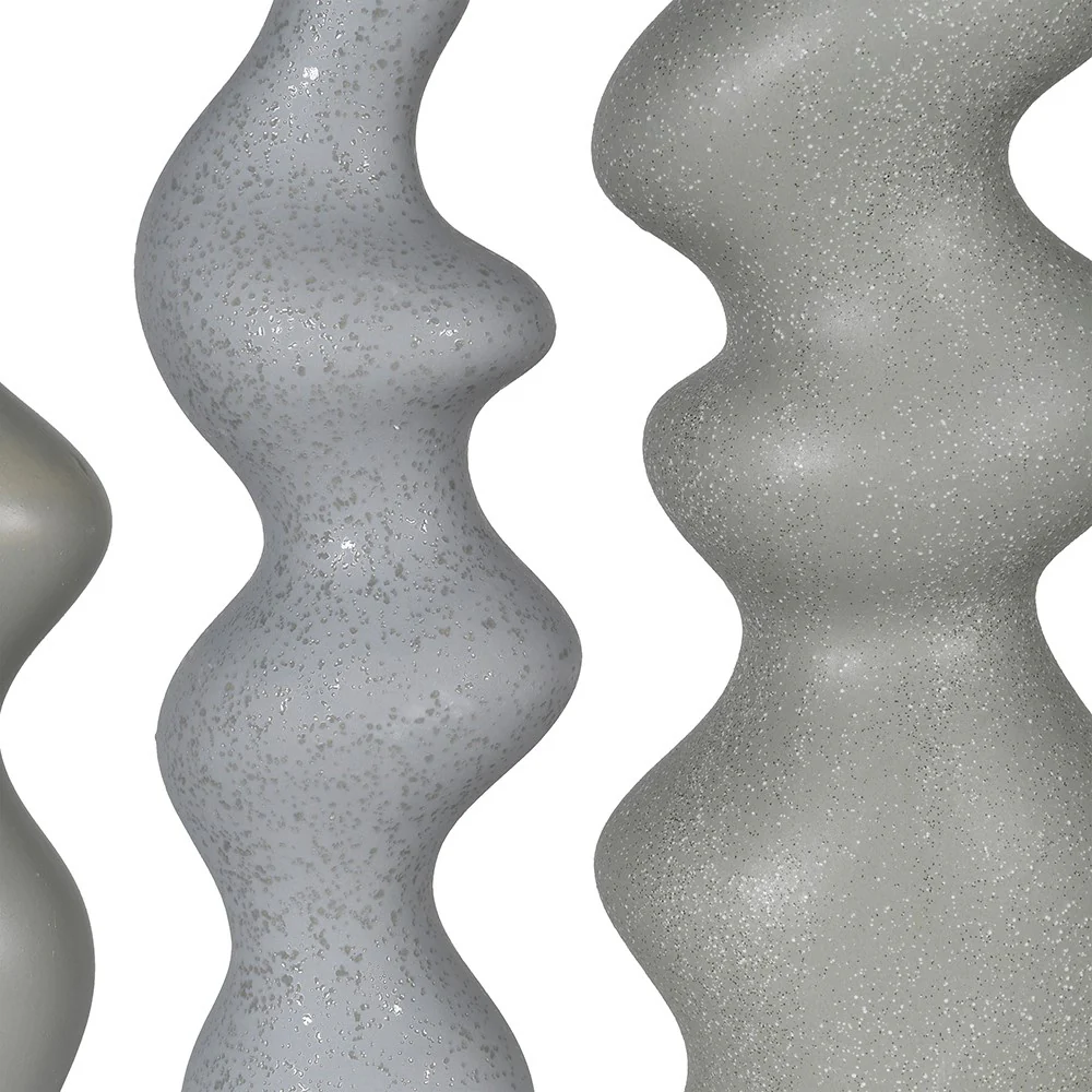 Triple Wavy Green Bud Vases - Image 2